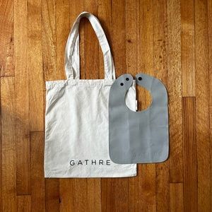 NEW Gathre gray bib & Cotton Shopping Tote
